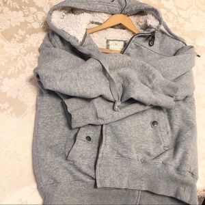 Green Tea | Ultra Soft Gray Hoodie Faux Fur Lining